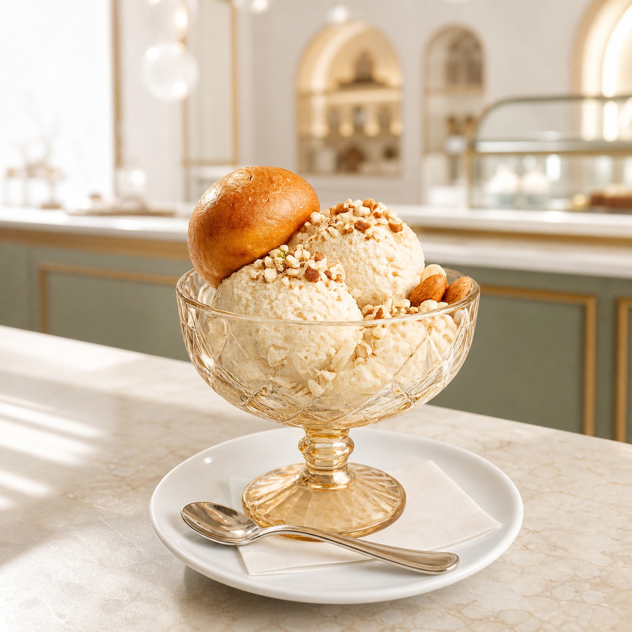 Granita alla mandorla con brioche